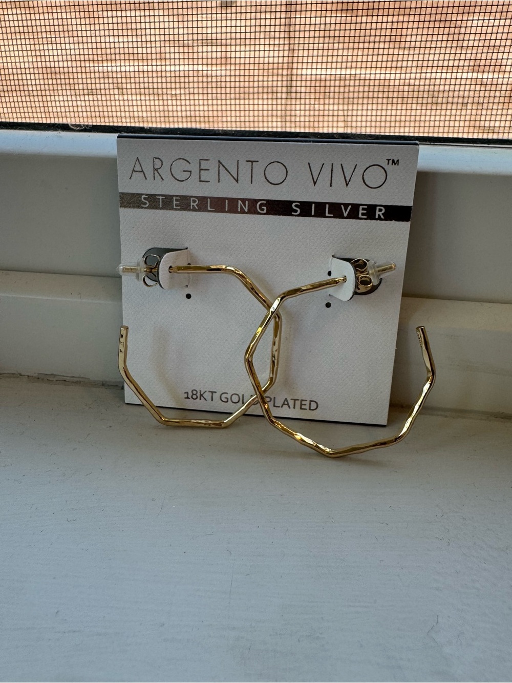 Argento Vivo 18kt Gold-Plated Faceted Hoop Earrings